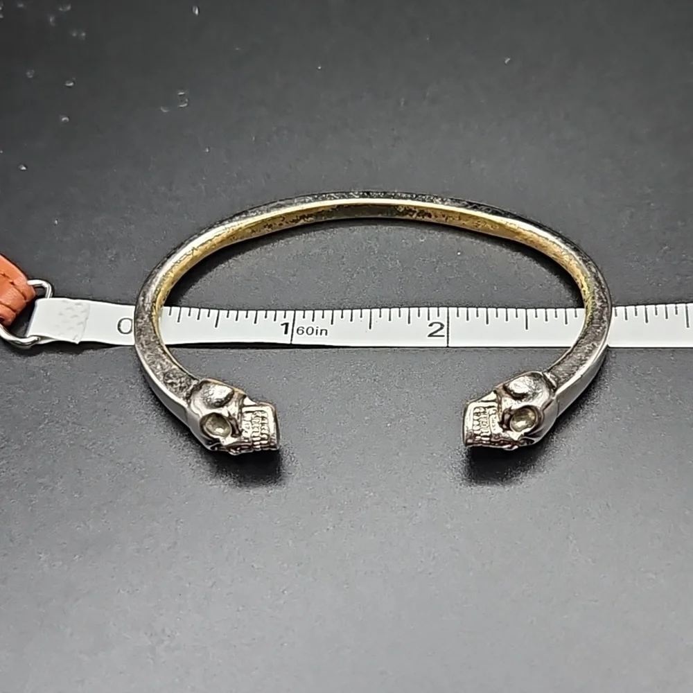 Alexander McQueen Double Skull Vintage Metal Bangle - Picture 5 of 5